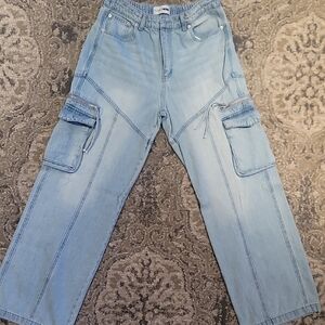 Fashion Nova Light Blue Flare & Wide Leg Jeans